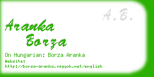 aranka borza business card